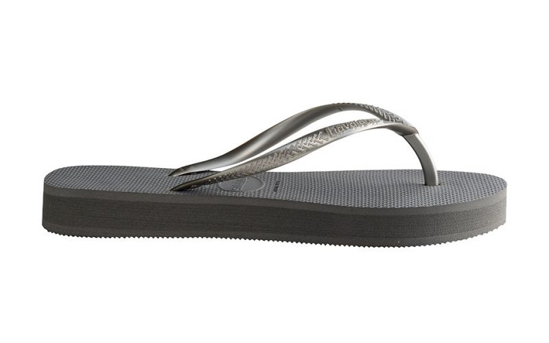 Tongs Havaianas slim Flatform gris femme - Impermeable