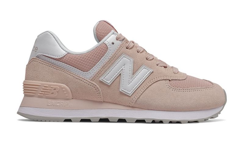 new balance 574 pink and white